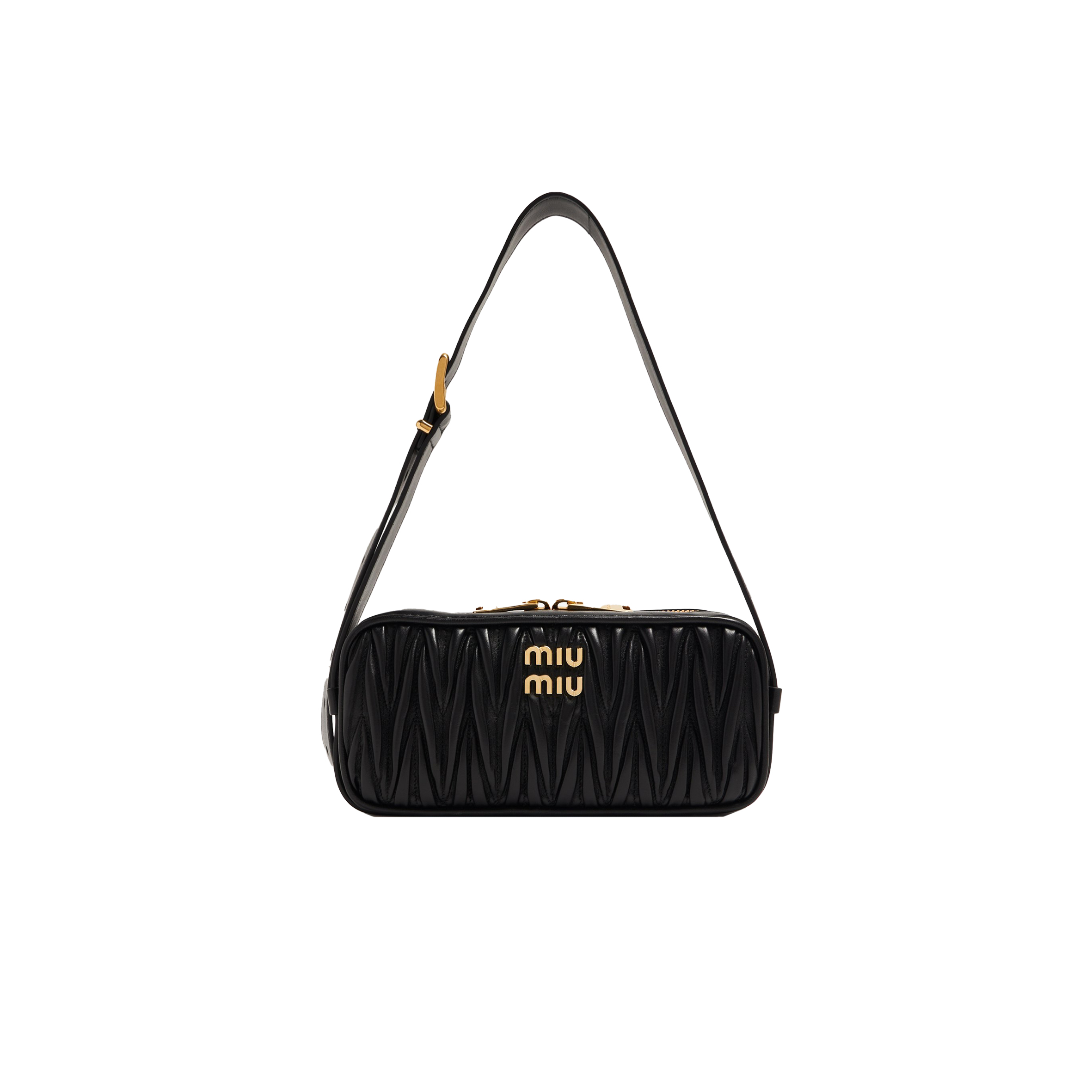 MIU MIU MATERASSE EMBOSSED NAPPA LEATHER SHOULDER BAG 5BC158 (24.5*11.5*7cm)